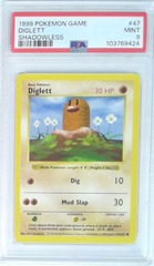 V1945: 1999: Diglett: 47/102: Shadowless: Game: PSA: 9: MINT: 103769424